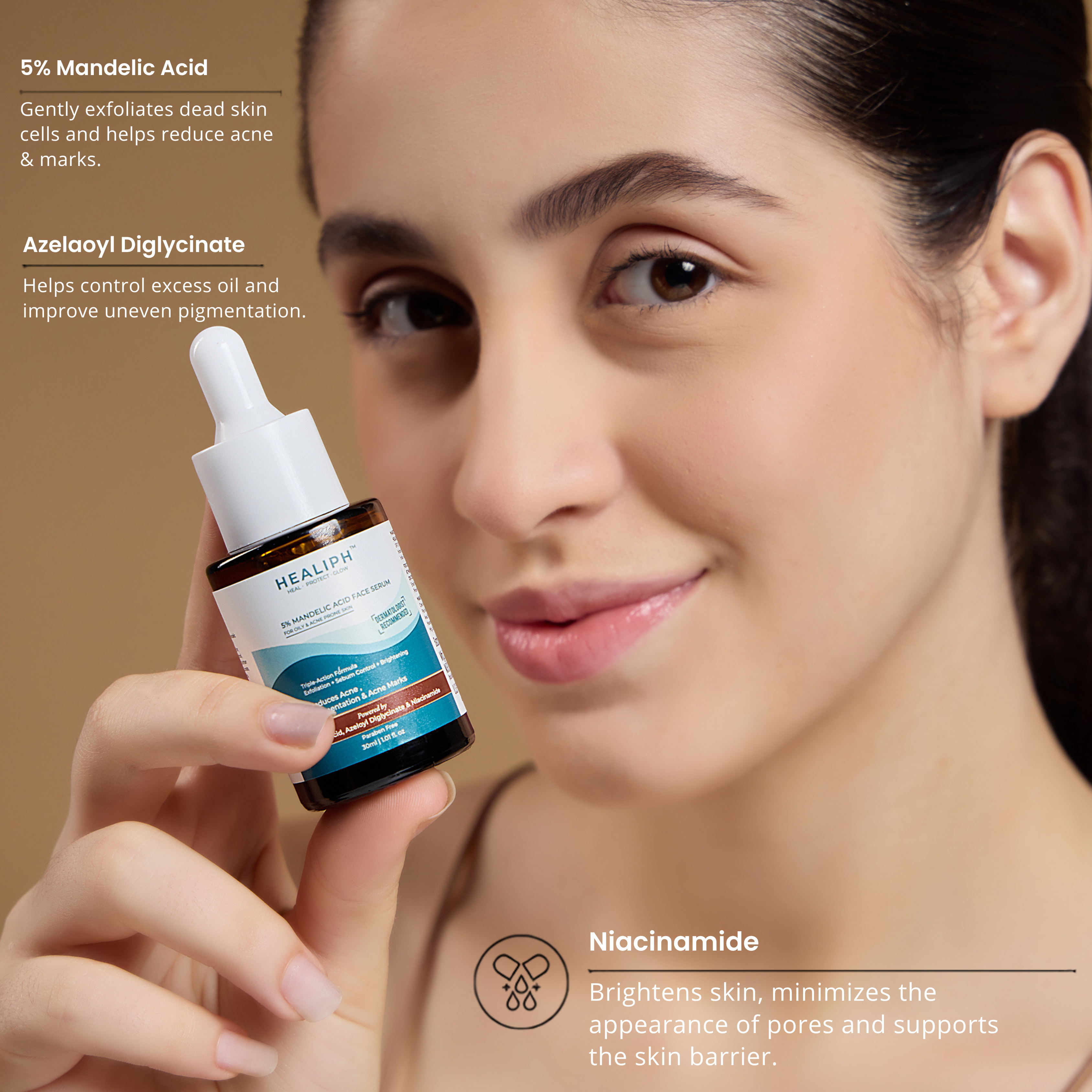 5% mandelic acid face serum- Reduces acne, pigmentation, acne marks