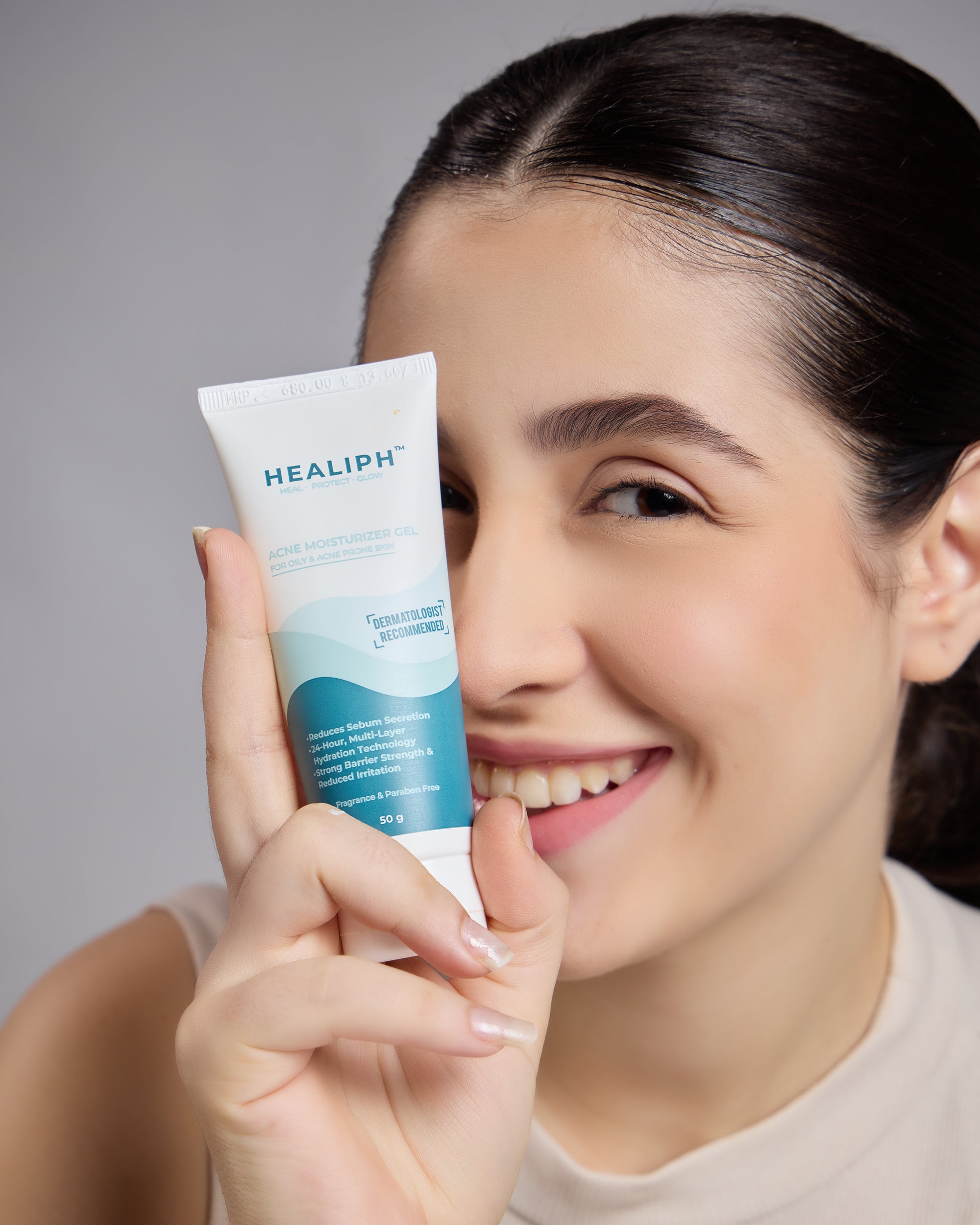 Acne moisturizer gel, for oily, sensitive and combination skin