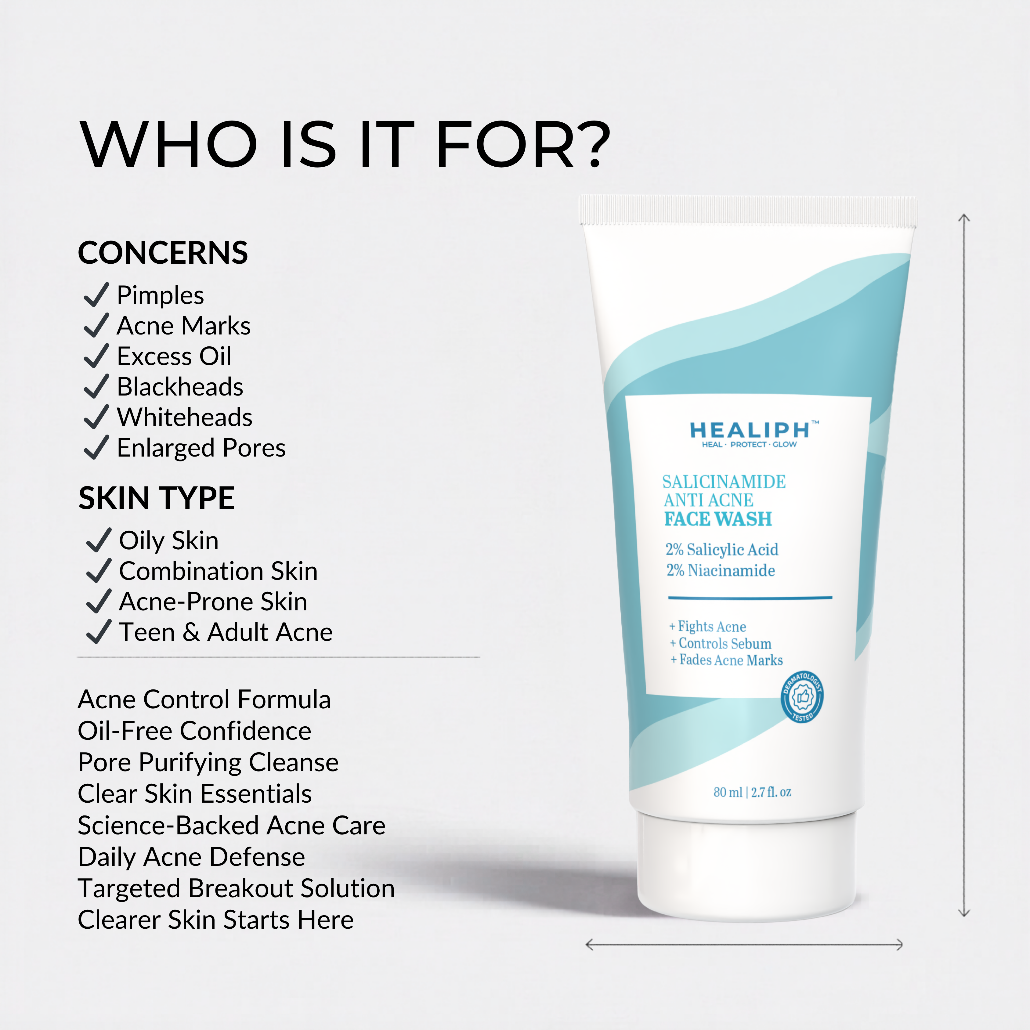 Salicinamide Anti Acne Face Wash